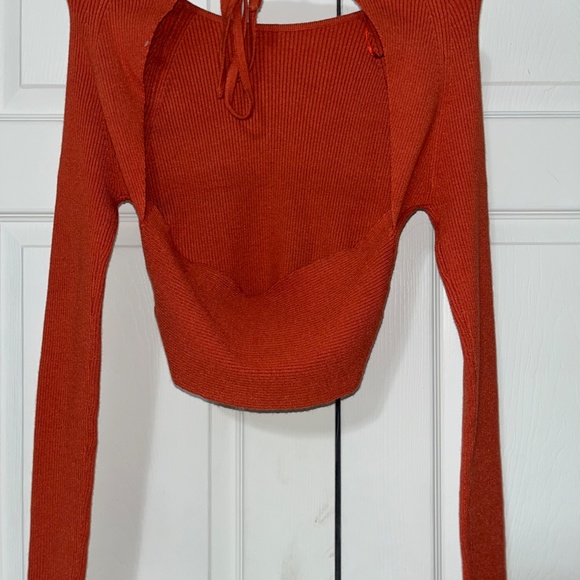 BRAND NEW - PacSun Backless Burnt Orange Sweater Top - Picture 2 of 2